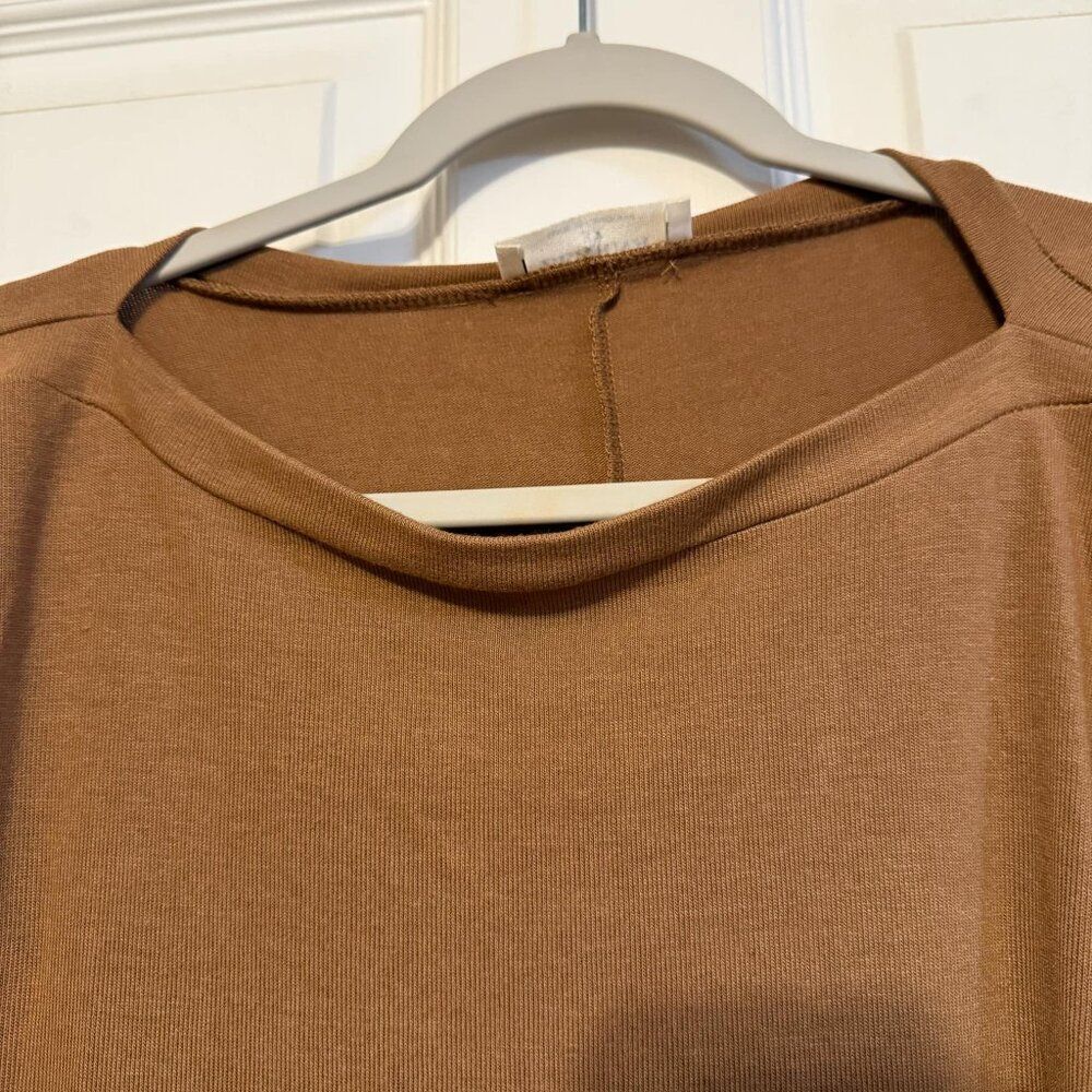 NWT Zenana Crew Neck Sweater | Wide Sleeves | Camel Color | Plus size 2X - Picture 2 of 3